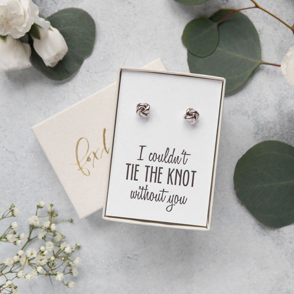 knot bridesmaid earrings from fox blossom co. $22.00
