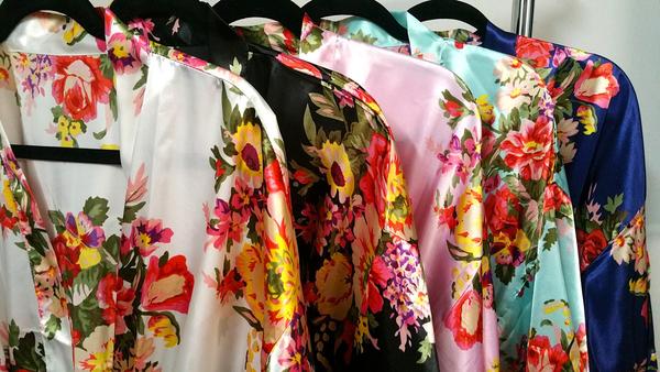 Floral bridesmaid's robes from Sharbathi $16.00