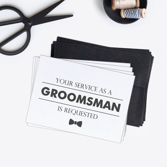 groomsmen card From Dazzling Daisies co $12.00/set of 4