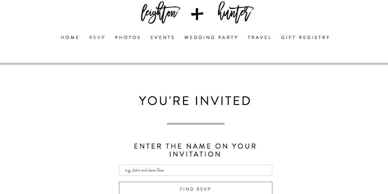 Minted wedding website