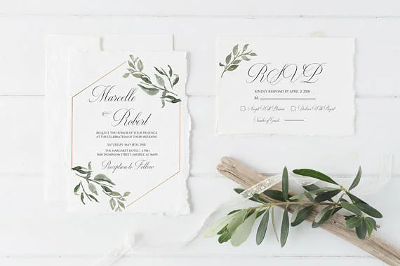 Etsy Greenery Wedding invitation