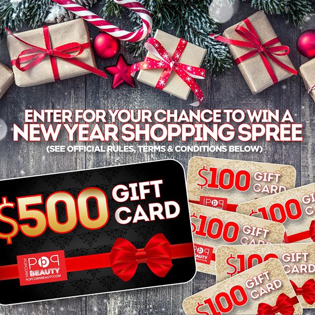 POP BEAUTY&rsquo;S ANNUAL HOLIDAY GIVEAWAY EVENT STARTS TOMORROW! Enter for your chance to win up to $1000 in shopping spree Gift Cards! One lucky Grand Prize winner has the chance to win a $500 Pop Beauty Gift Card! Five more lucky winners have the 