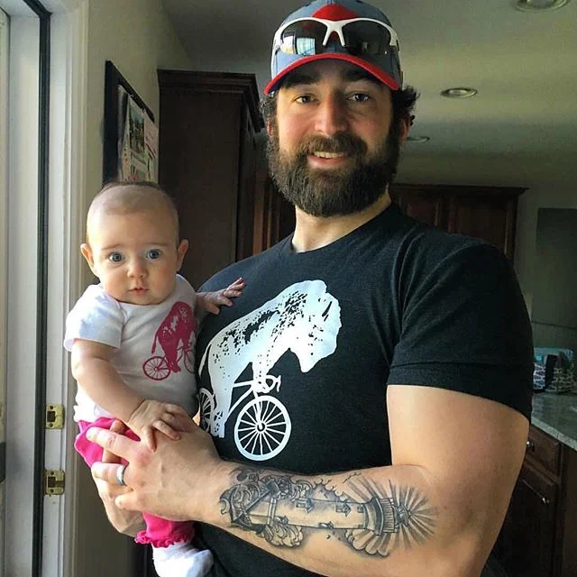 Who wore it better? Sorry @adamfetz , but that @bikeitbuffalo onesie is #toocuteforwords on baby Rowan. #bikeitbuffalo #ridewithpride #babiesandbikes #prouddaddy #bikes #buffalo #buffalony #buffalove