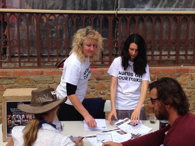 ARMM volunteers hard at work educating and getting signatures for our petition that have now been tabled at the Victorian Parliament