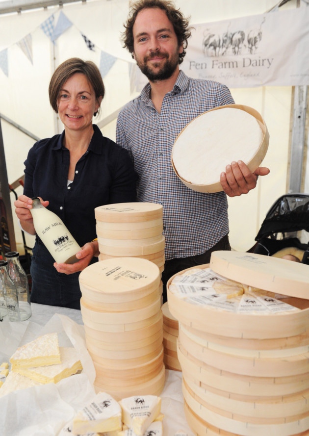The Aldeburgh food and drink festival at Snape Maltings Jonny Crickmore and cheesemaker, Julie Cheyney. Source: Fresh, local and dairy good