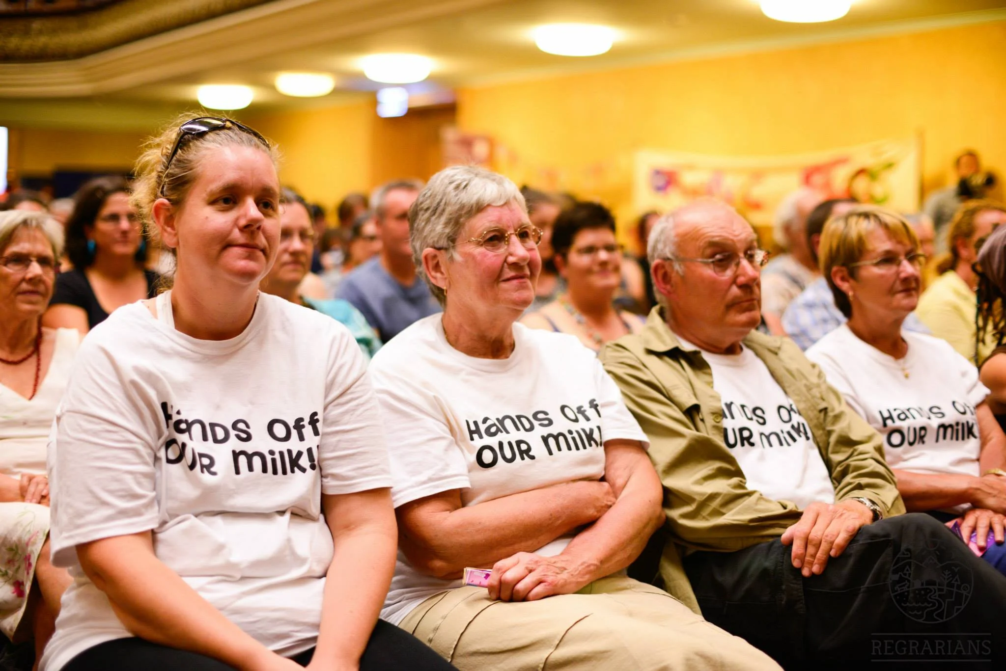 Raw milk producers Reg & Diane Matthews with supporters