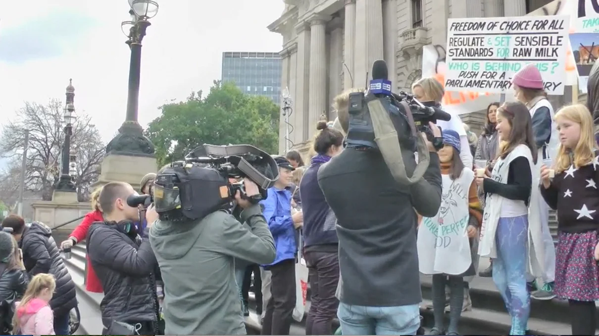 All the major news channels were there