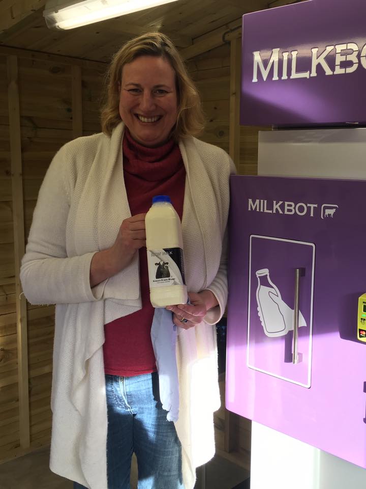 Photo: local MP Antoinette Sandbach supports the dairy.