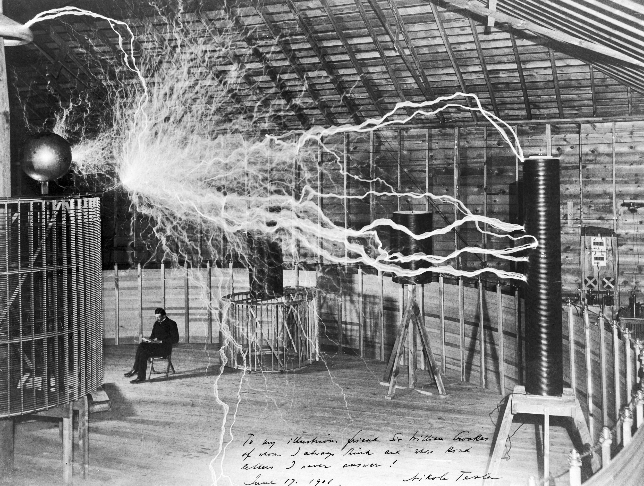 Space - Nikola_Tesla,_with_his_equipment_1899.jpg