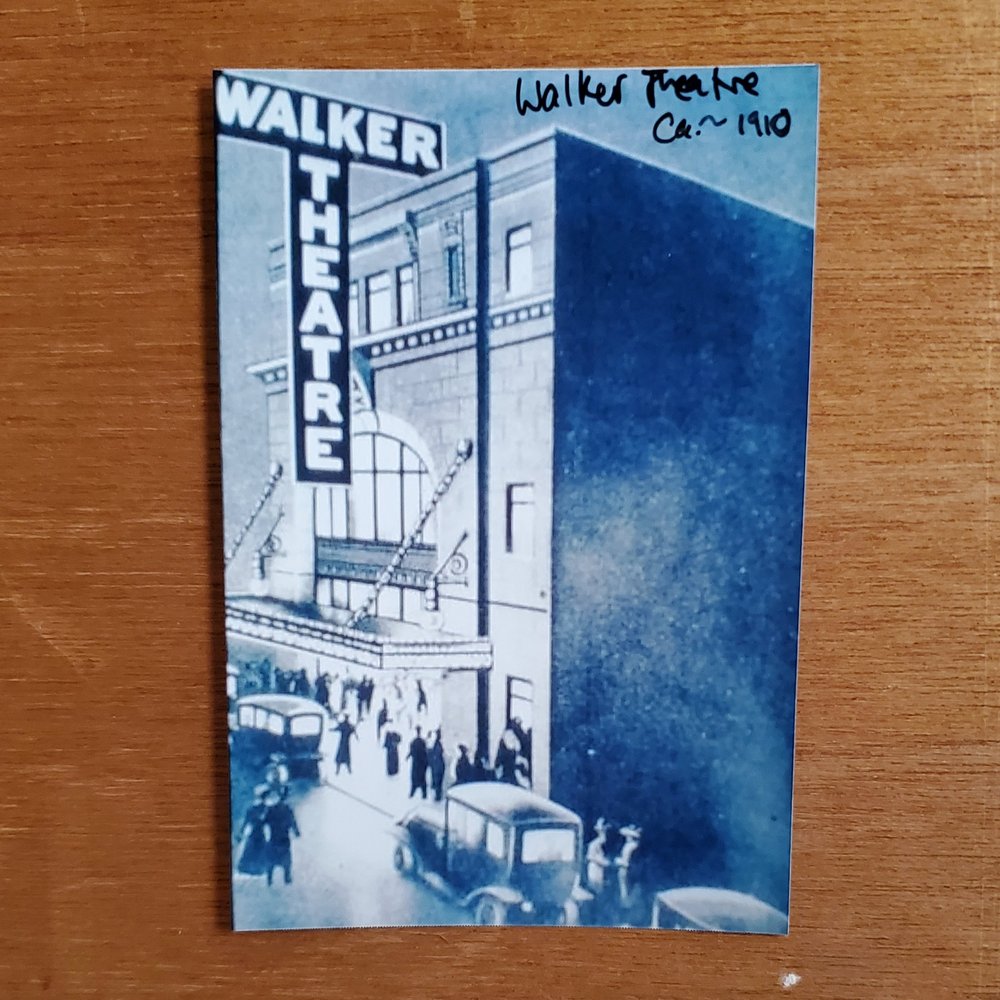  A postcard print of the Walker Theatre from 1910 