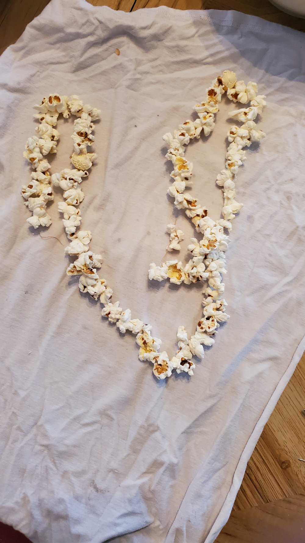  If you would like to preserve your popcorn garland, spray it with a craft sealant or finish. Make sure you do this on a drop cloth or newspaper so as not to make a mess. 