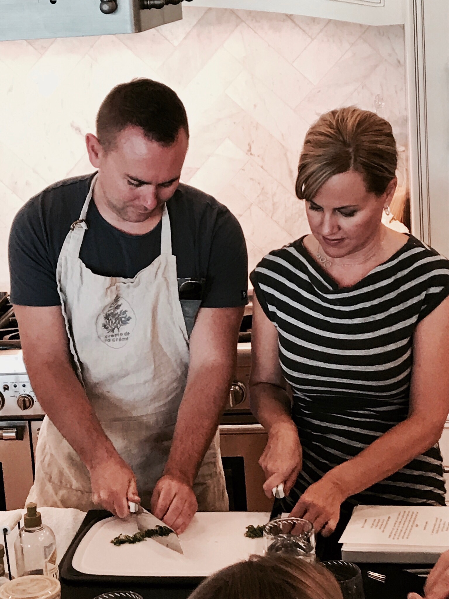 Learning to “chiffonade” basil