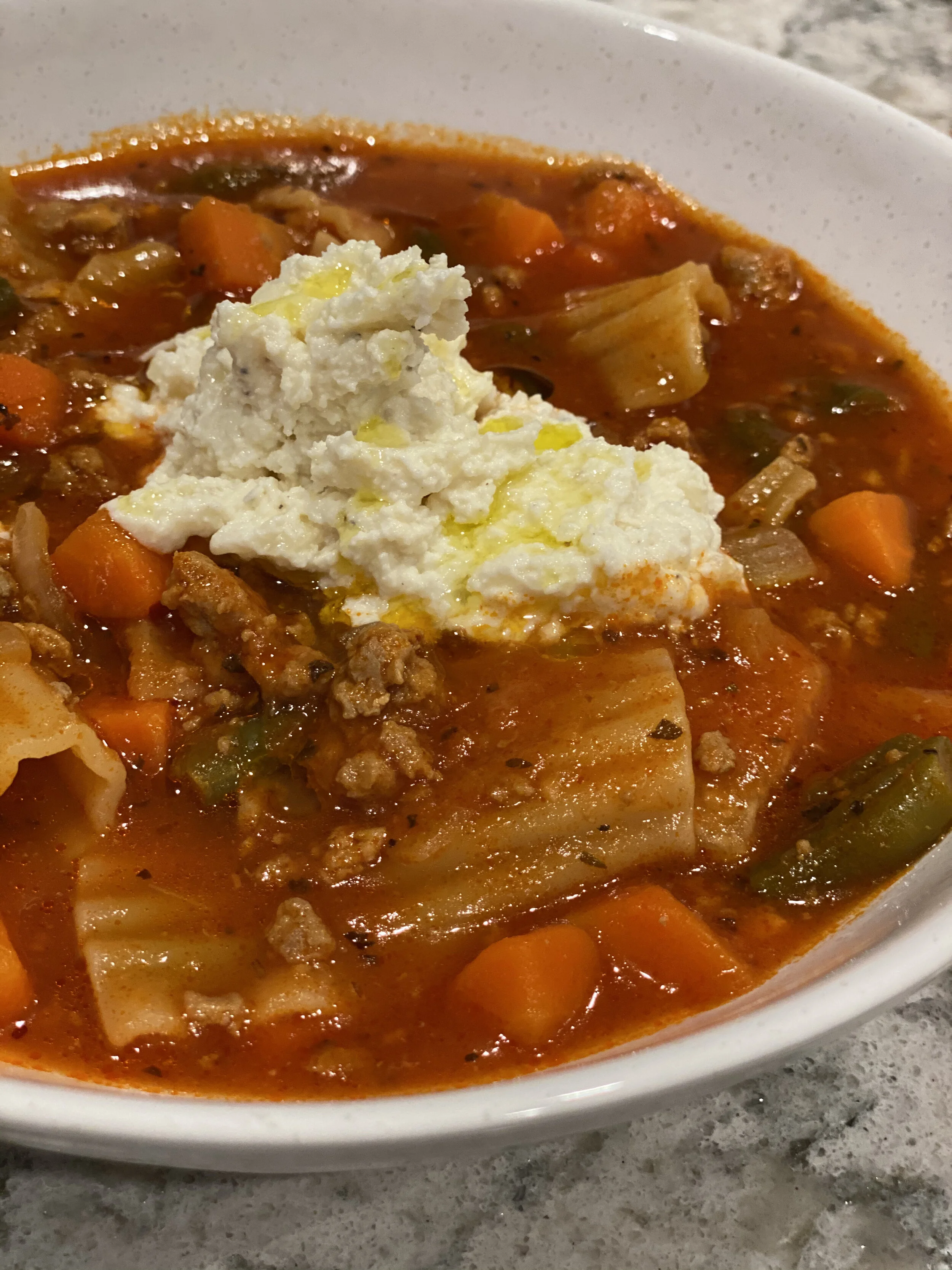 Ground Turkey Lasagna Soup