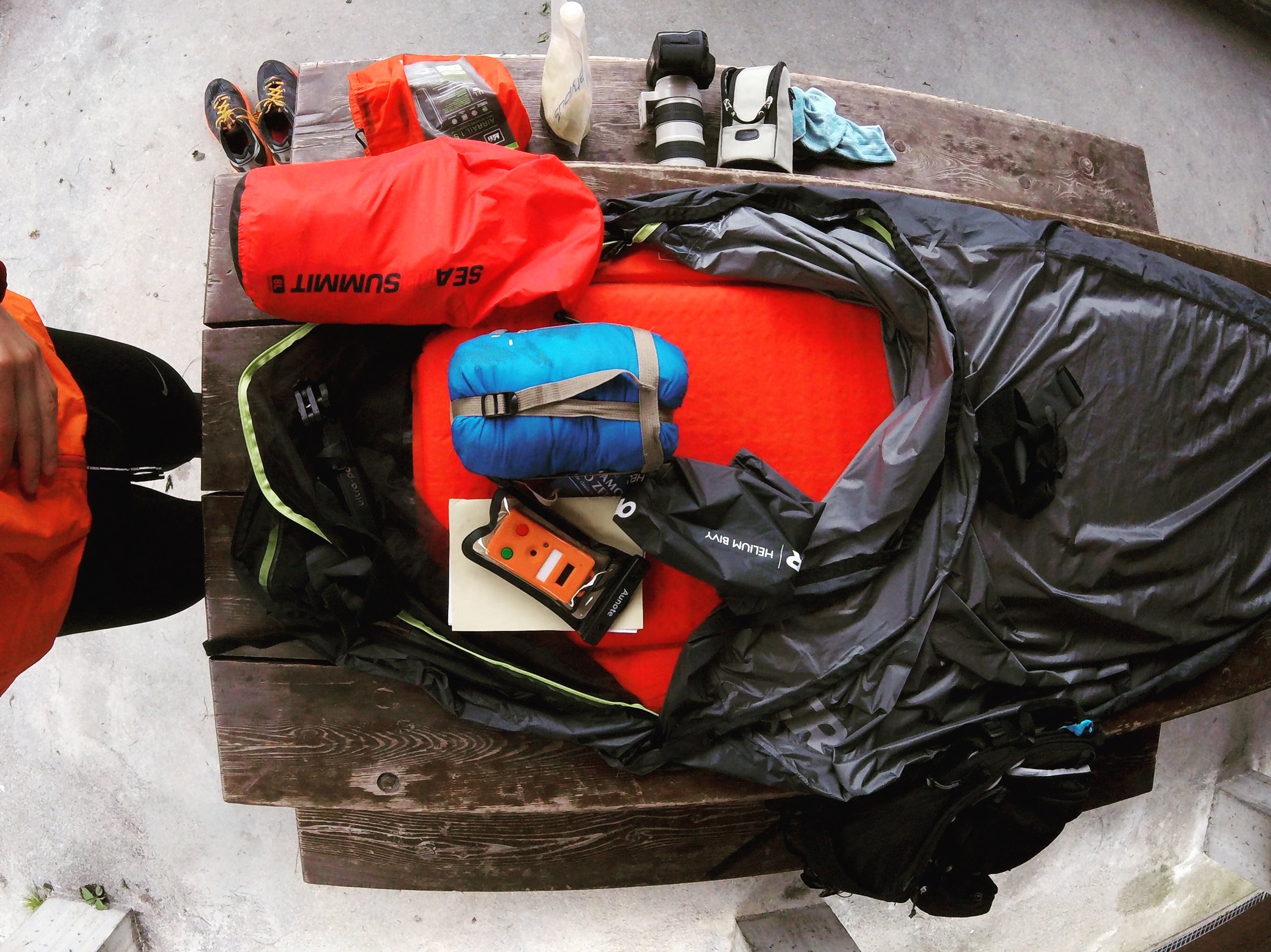 Day 3: Trient, Valais The re-pack; imperative: cold mountain water, that Nescafé shaken to a high froth.