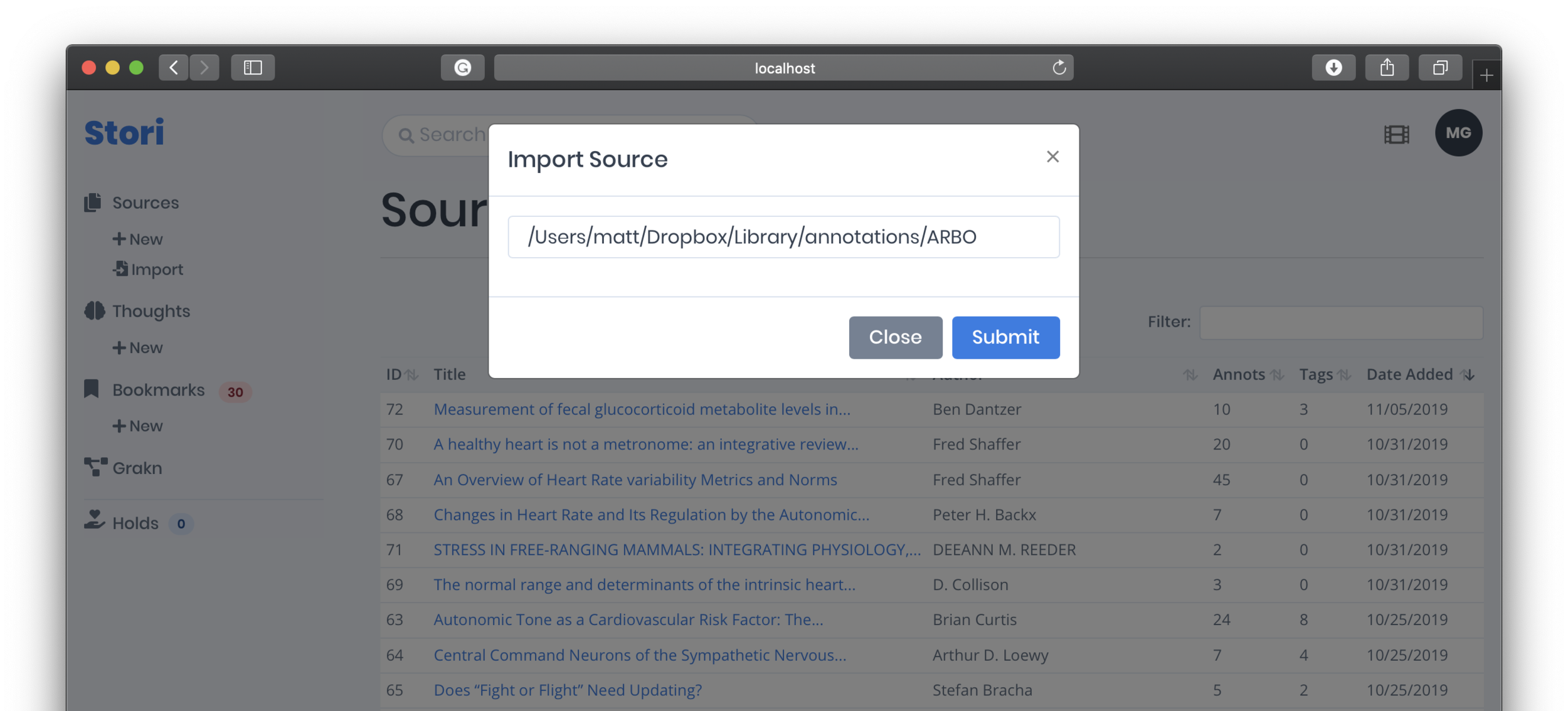 Importing data