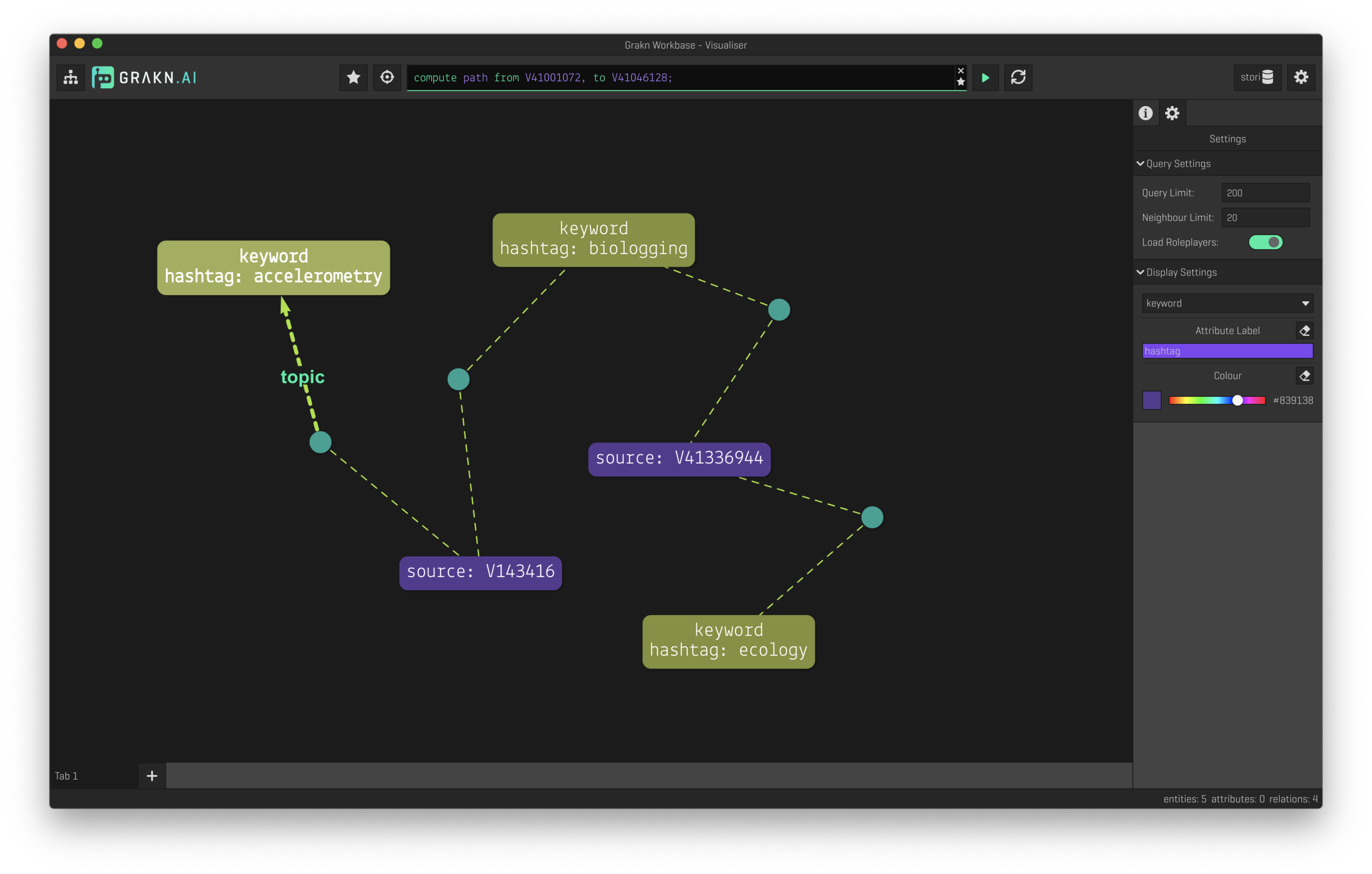 Shortest path query