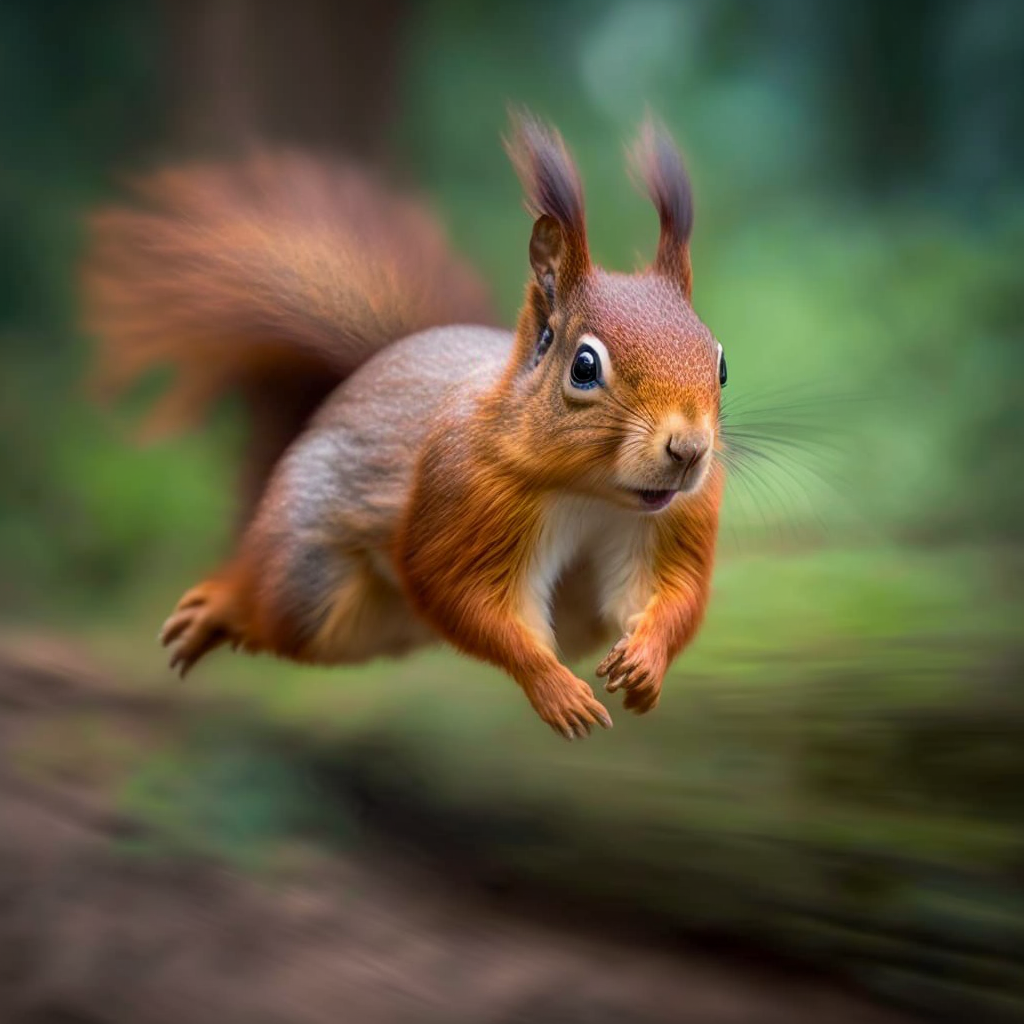 Red Squirrel Bounding