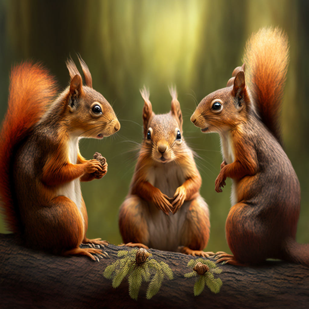 Red Squirrel Socializing