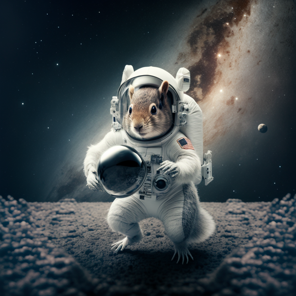 North American Red Squirrel Astronaut