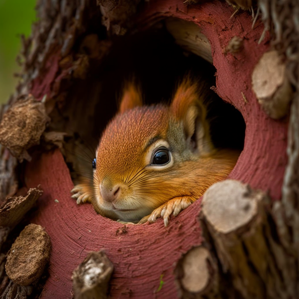 Red Squirrel Nesting