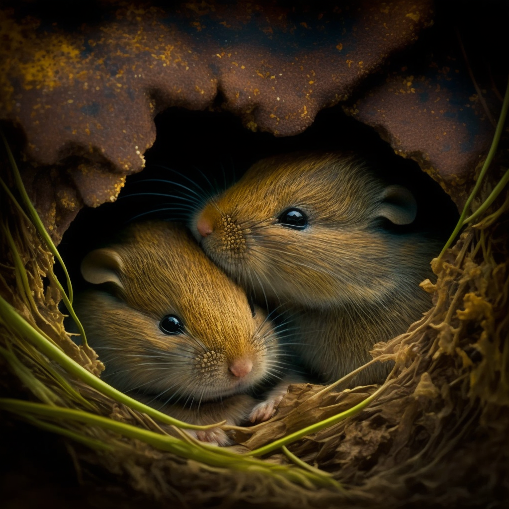 Voles in Nest