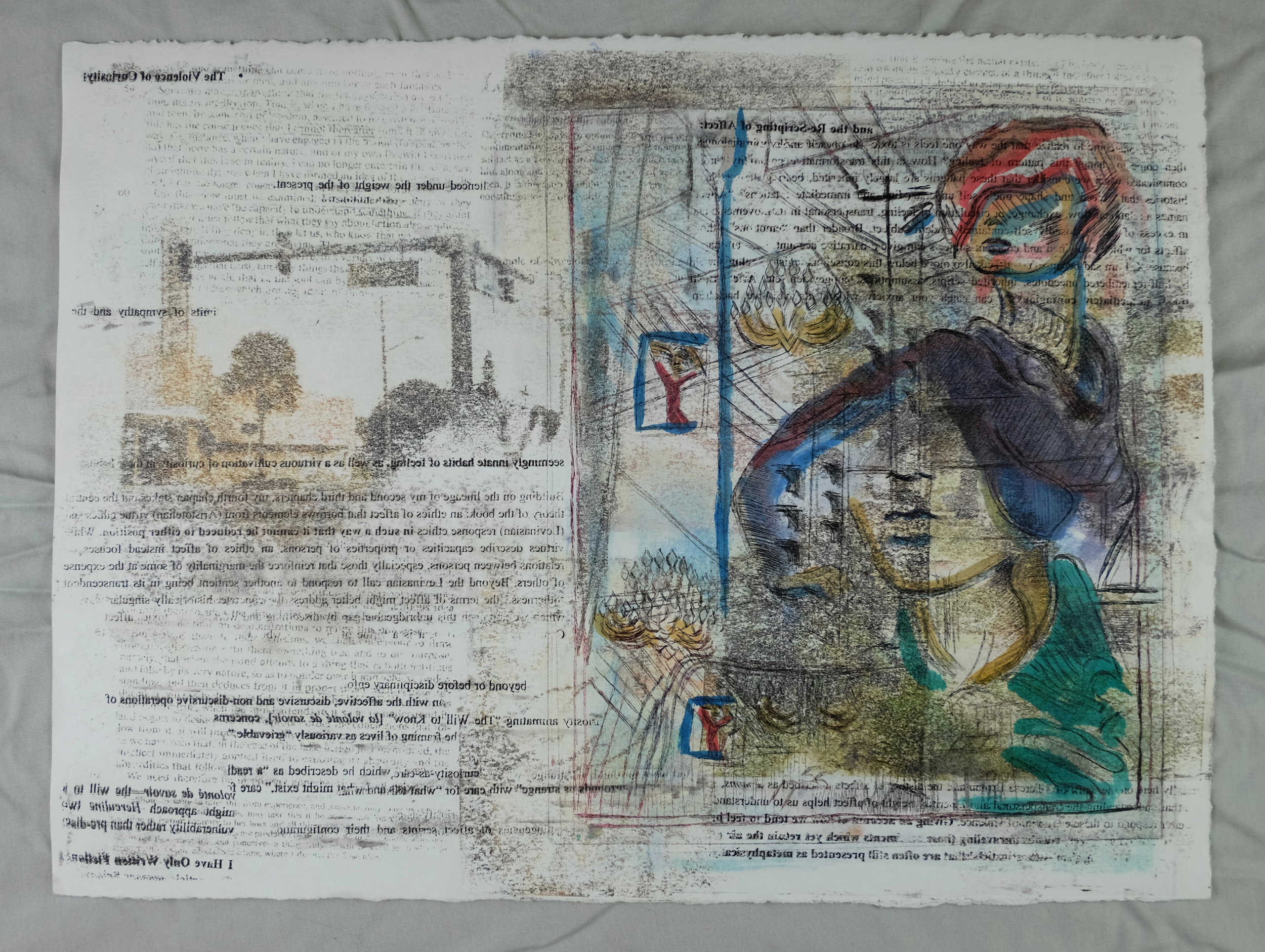 (Guilmette 2016), 11x14", drypoint print, monotype, photo transfer