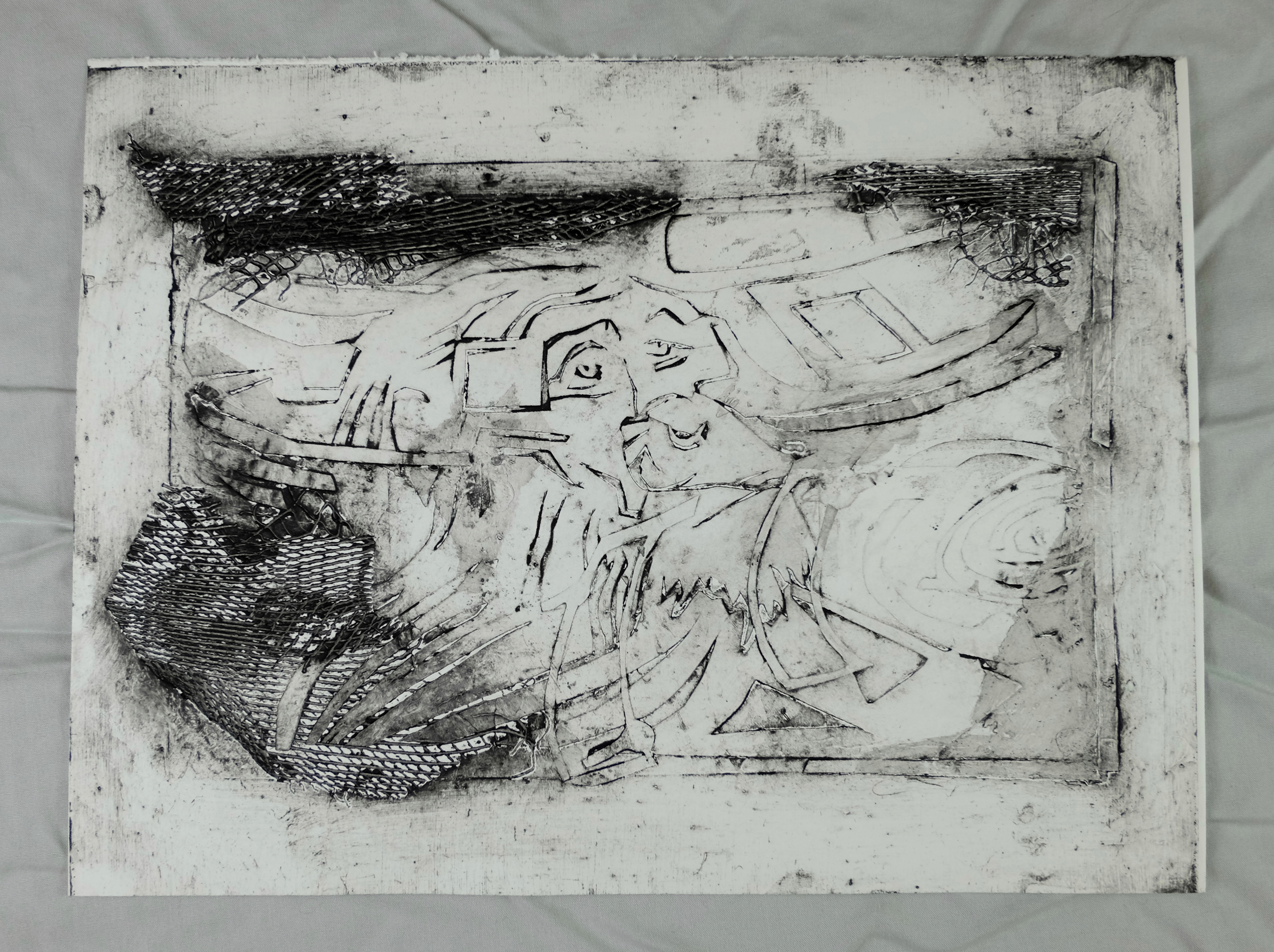 (Guilmette 2016), 9 x 12", collograph print