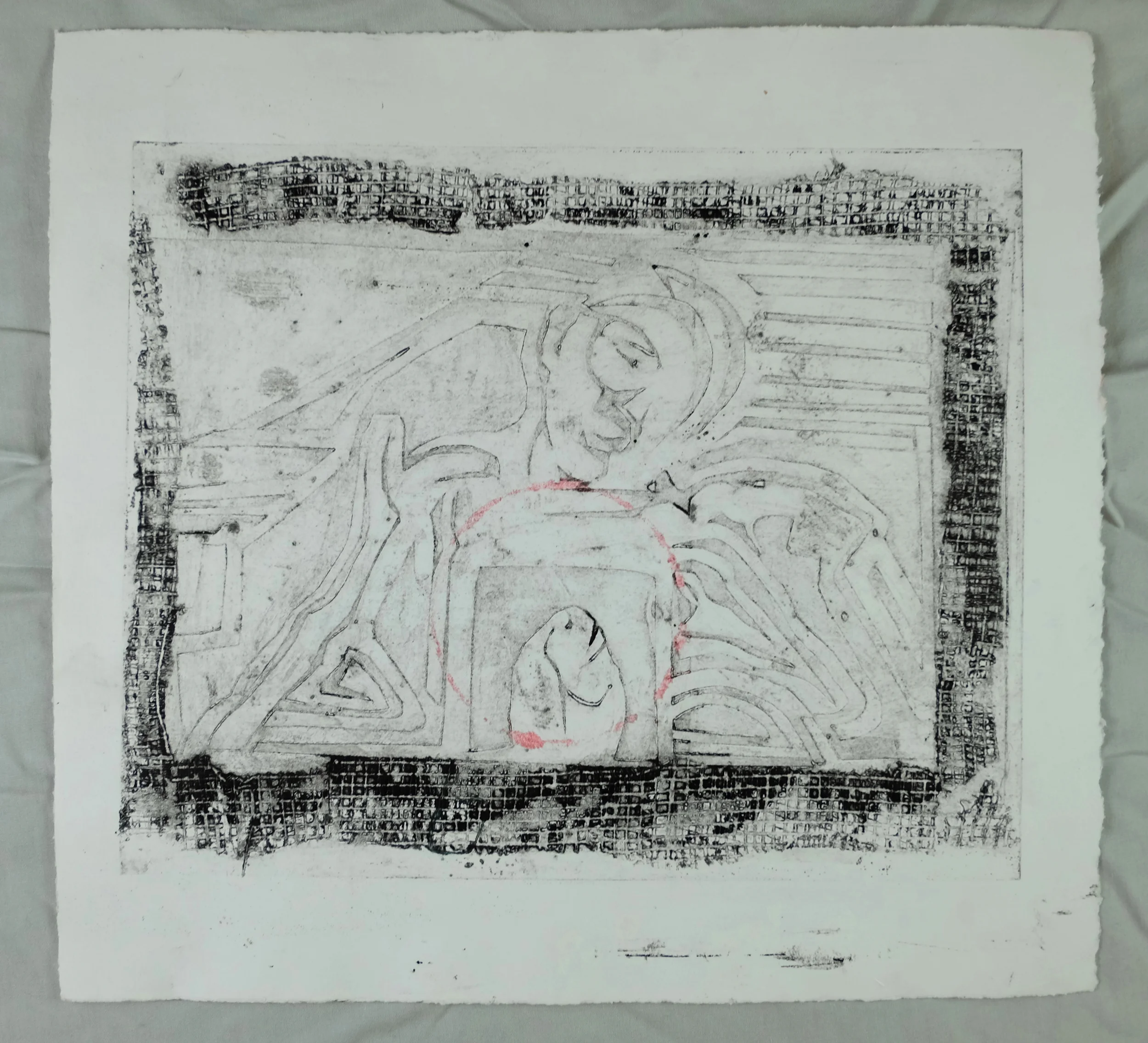 (Guilmette 2016), 9 x 12", collograph print