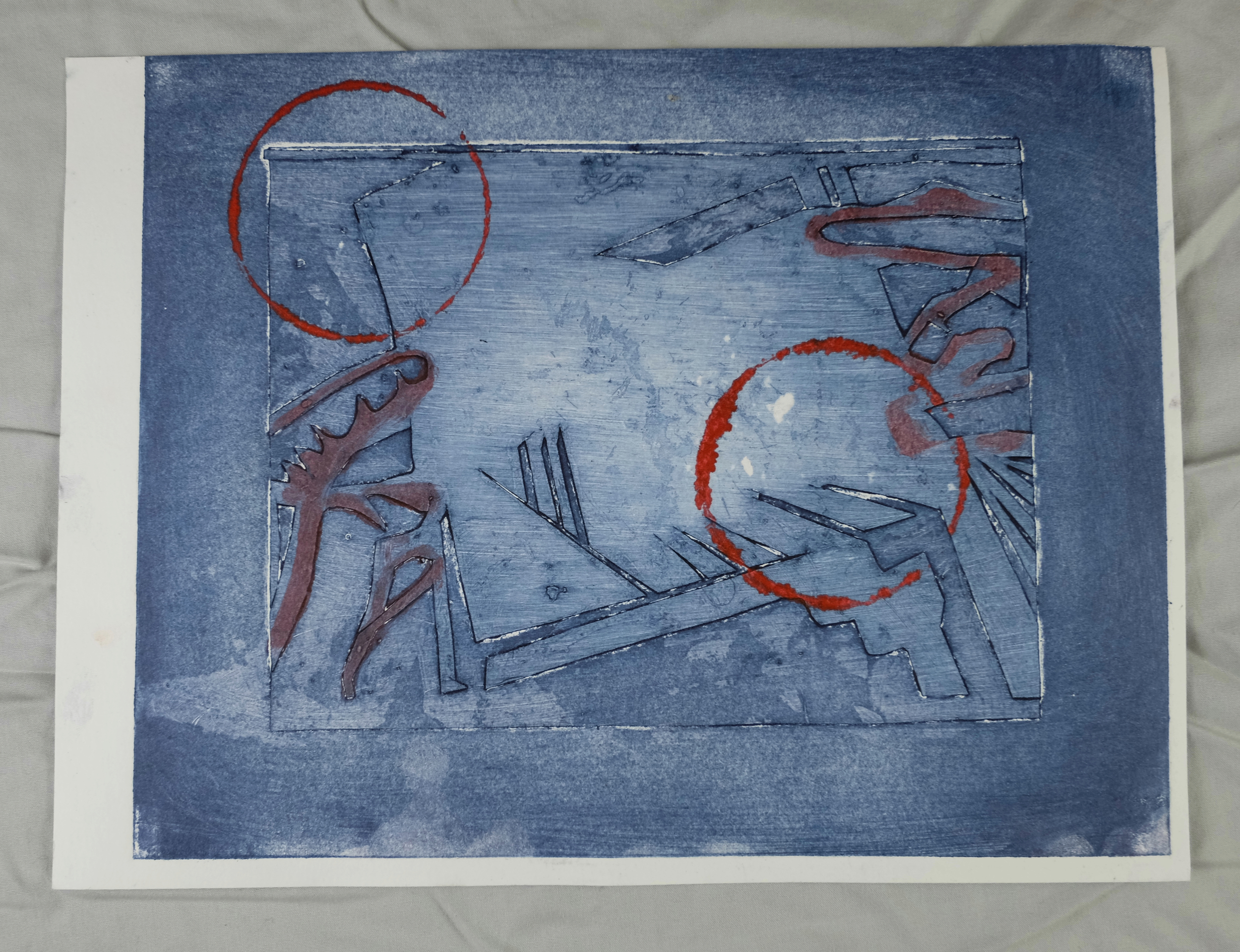 (Guilmette 2016), 8 x 10", collograph print