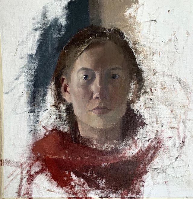 An unfinished portrait. I forgot this painting was in the corner of my studio! I have been developing an ever growing interest in wanting to do more portraits/ work with the figure. So, hopefully there will be more of that showing up here ;-)