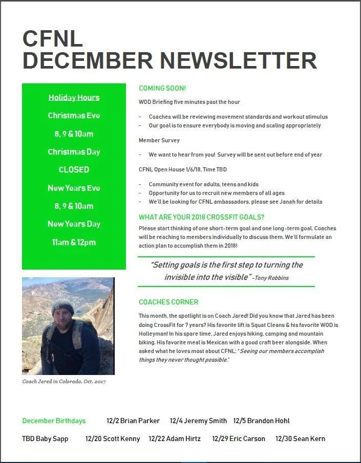 December Newsletter