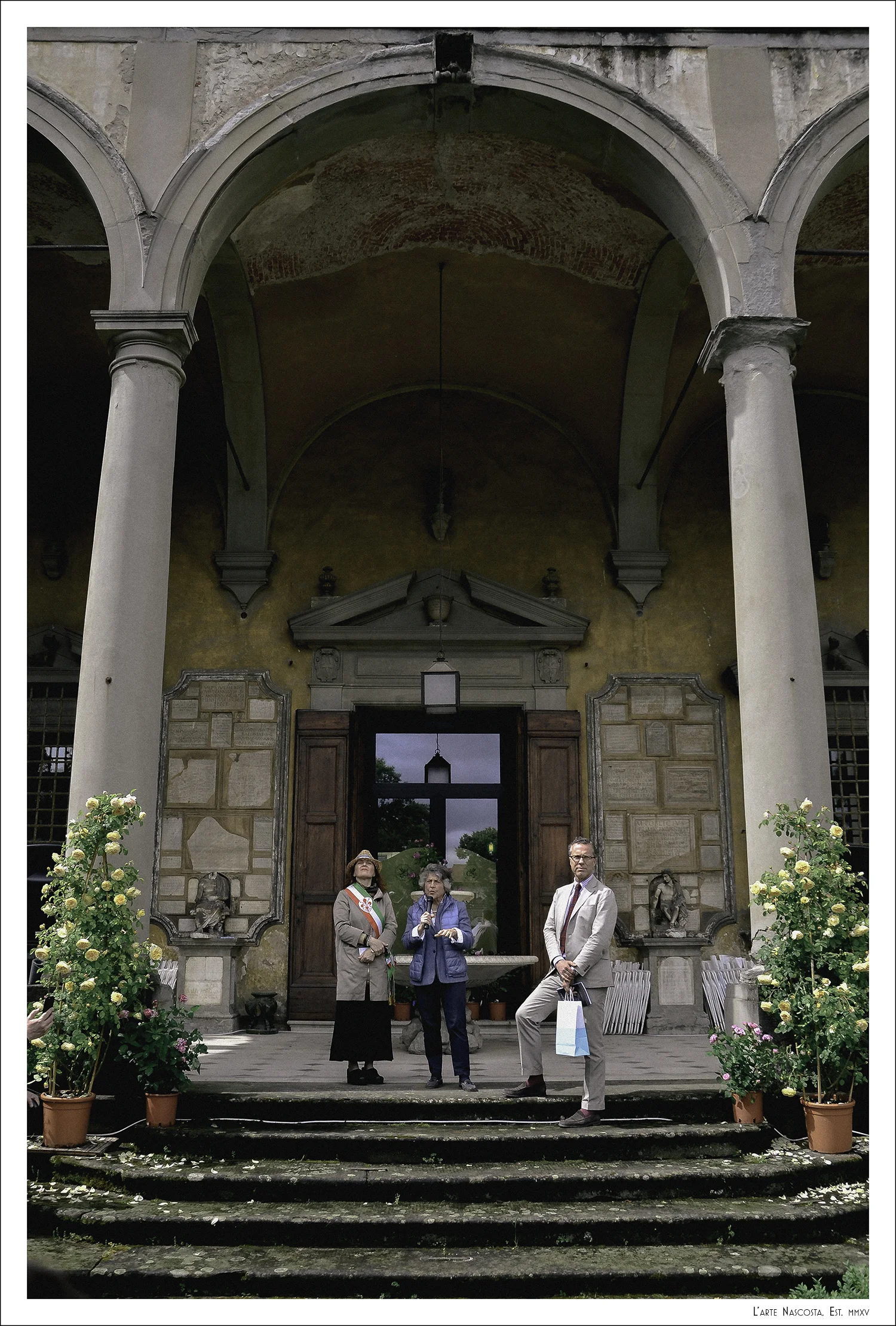 At the opening ceremony of the XXII Edition of Artigianato e Palazzo. L-R: Deputy Mayor of Florence Cristina Giachi; Princess Giorgiana Corsini and Neri Torrigiani (Co-Creators of Artigianato e Palazzo)