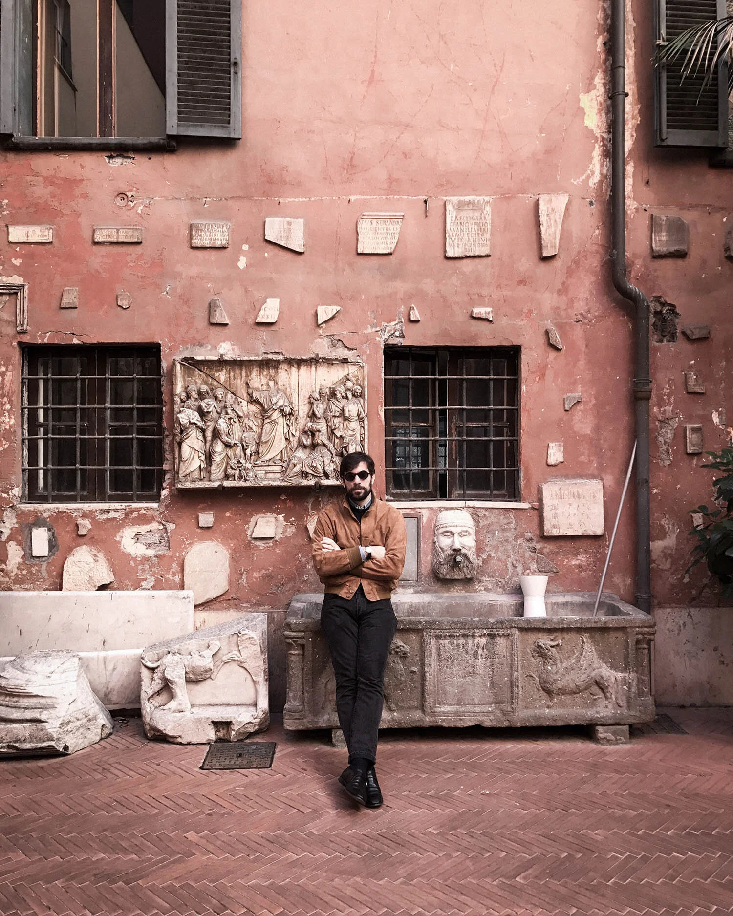 In the courtyard of the Basilica di San Silvestro in Capite, Rome
