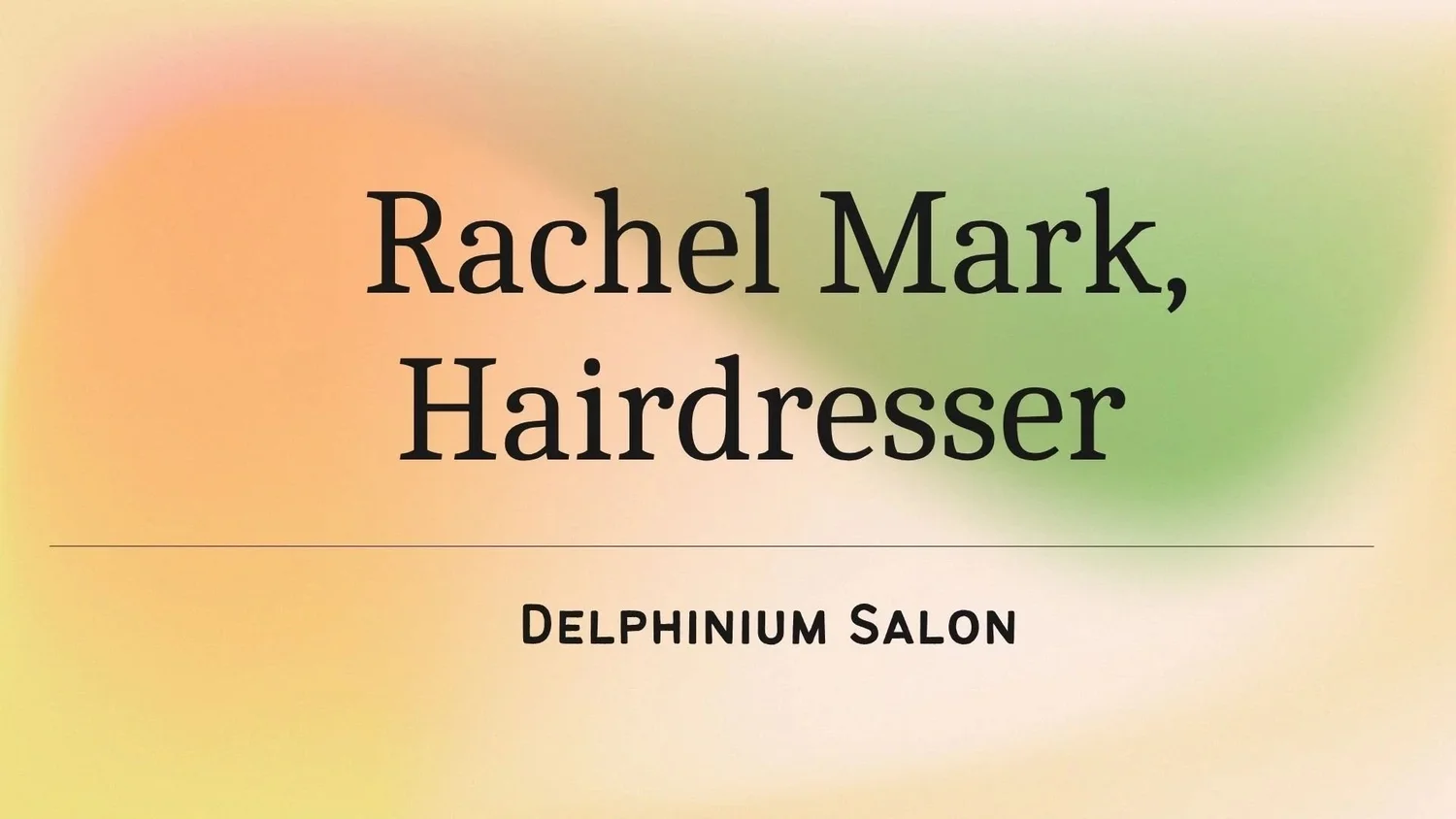 Rachel Mark Hairdresser, Delphinium salon