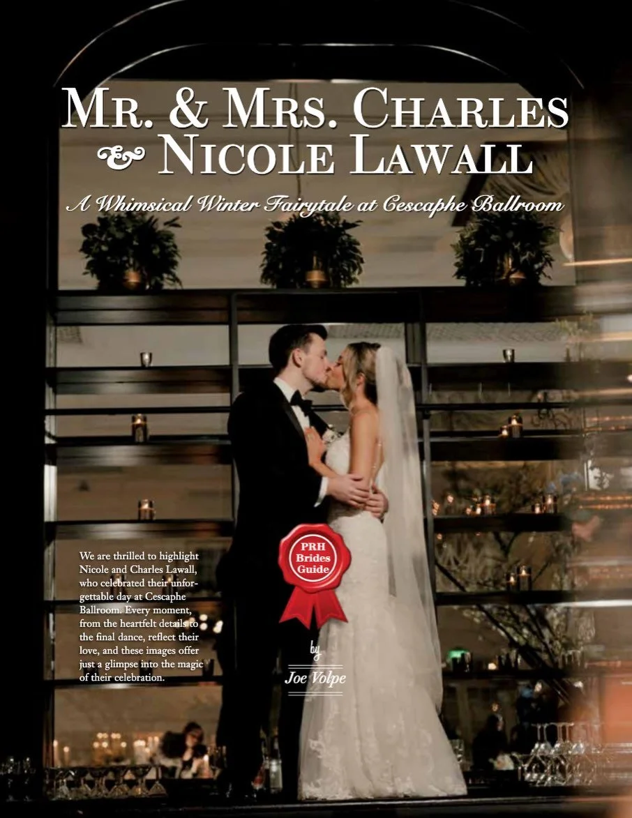 @rowhomemag featured our beautiful bride Nicole's whimsical winter wedding at @cescaphe ballroom with hair by @sterlingbrynn_ and makeup by @kyleryanbeauty representing @wildflowerbeautyandcompany shot by @photodelphiastudio