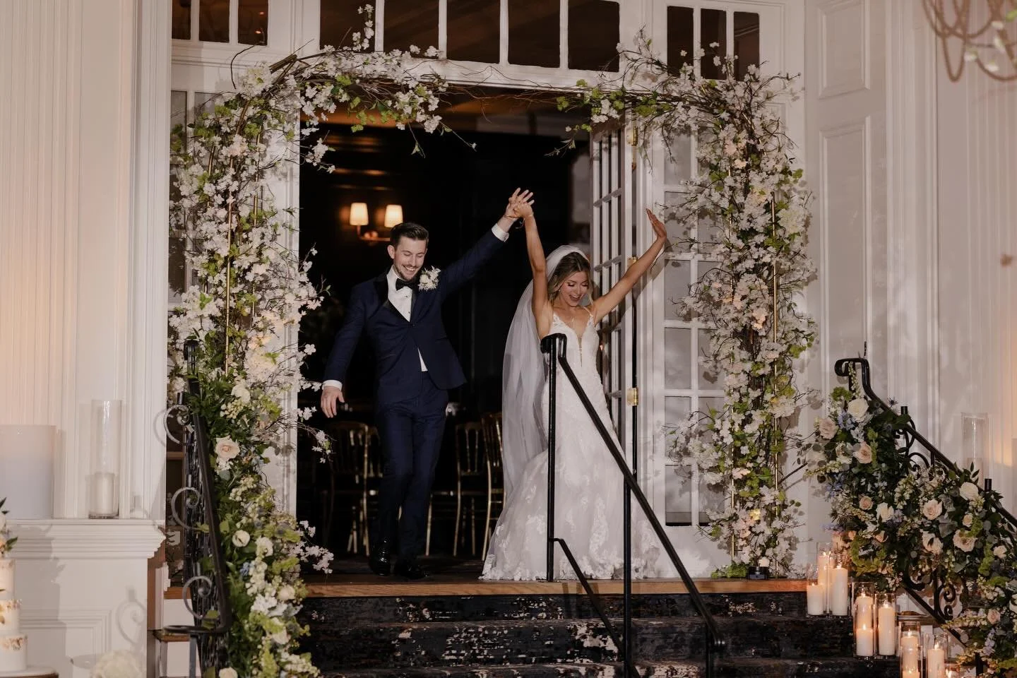 Mr + Mrs. Charles &amp; Nicole Lawall featured in @rowhomemag by @joevolpe at @cescaphe Ball Room  Photographed by @photodelphiastudio videographer @hypaulstudio Florals by @beautifulbloomsevents band + DJ Fiji (Eve Talent) dress @bridalsposabella ha