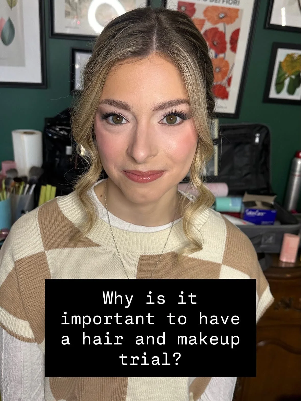 Why is it important to have a trial for your hair and makeup?

✨Ensures your bridal look matches your vision, style, and dress. 

✨Gives you a chance to test different hairstyles and makeup options before the big day. 

✨Tests how well products hold 