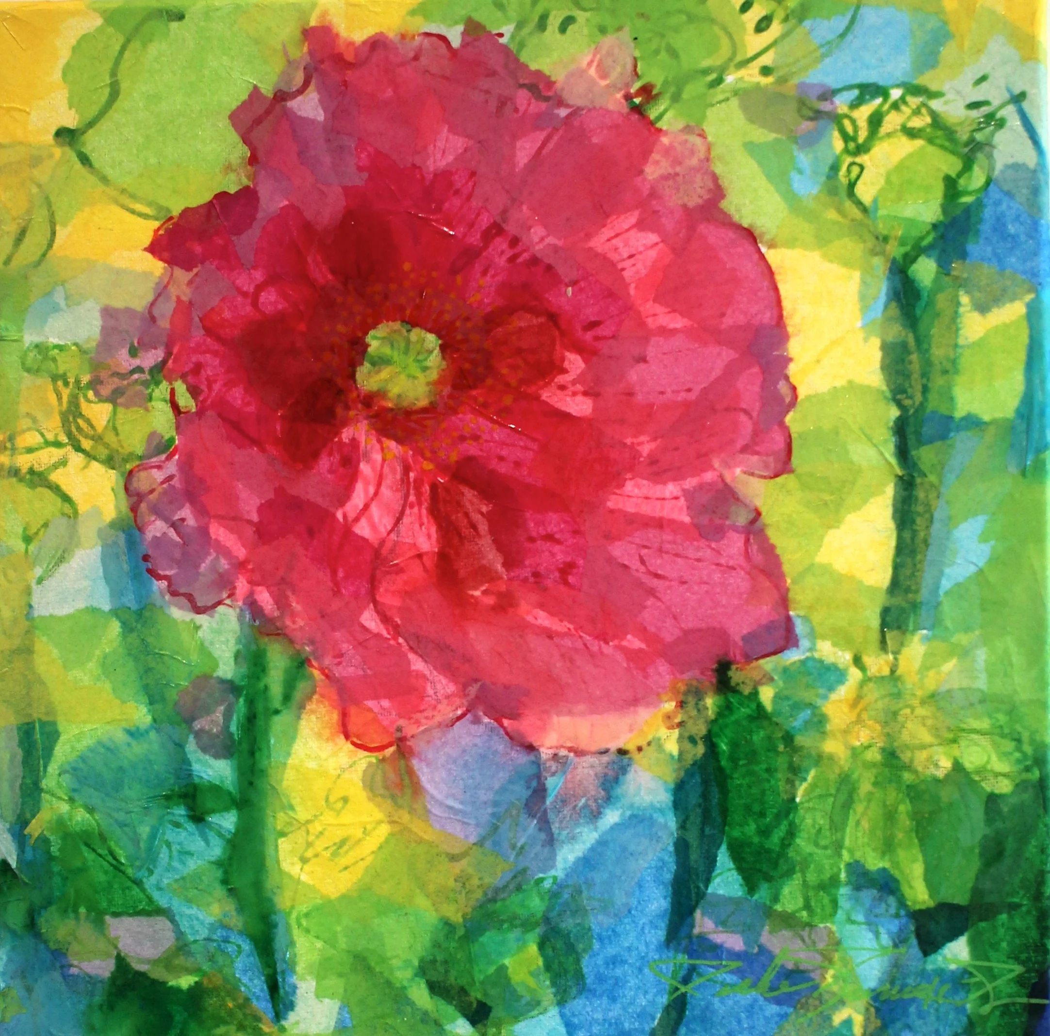 PINK POPPY 12 X 12