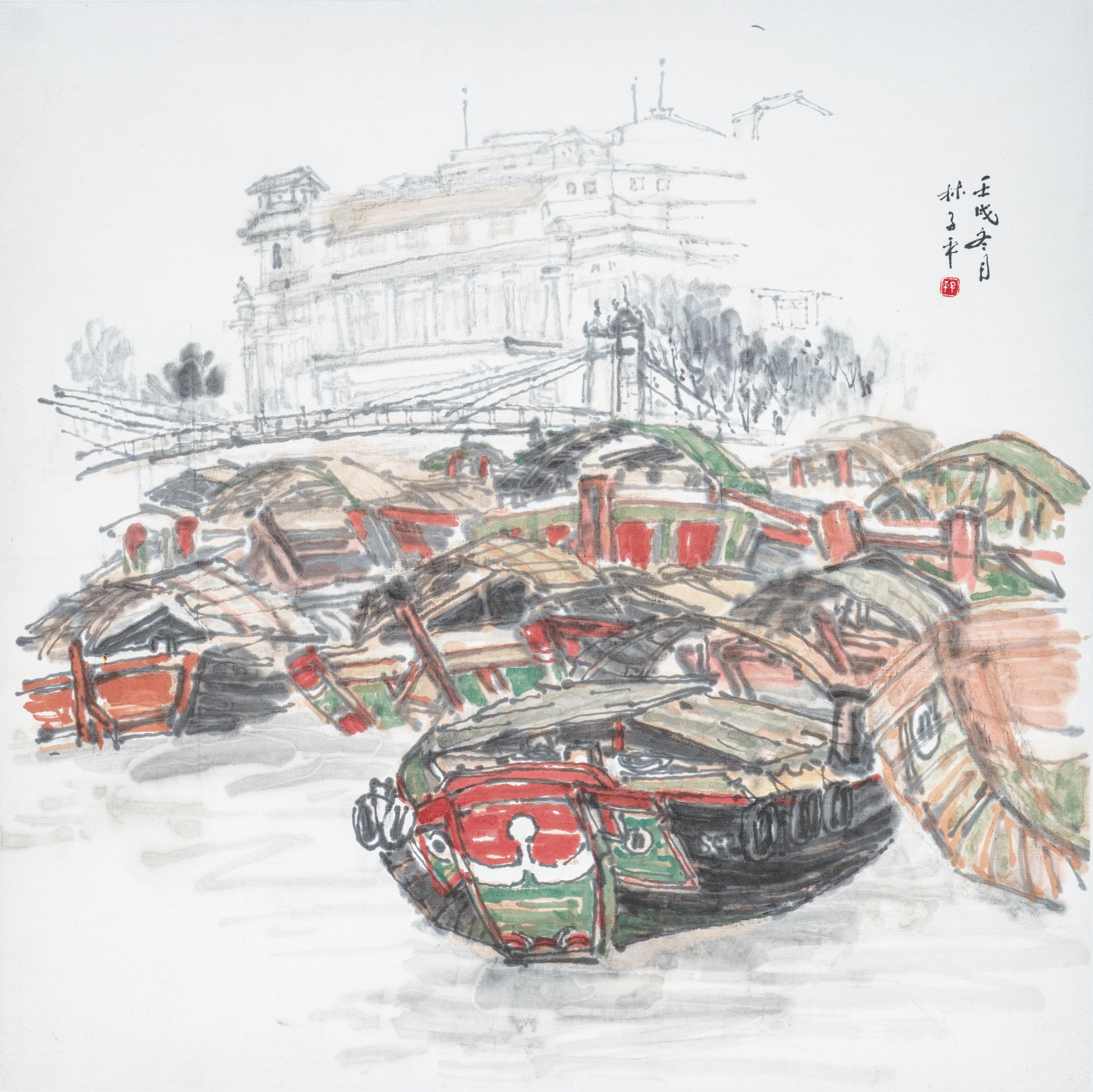 Pg 48 Singapore River Scene, Chinese ink and colour on paper, 67 x 67 cm (2).jpg