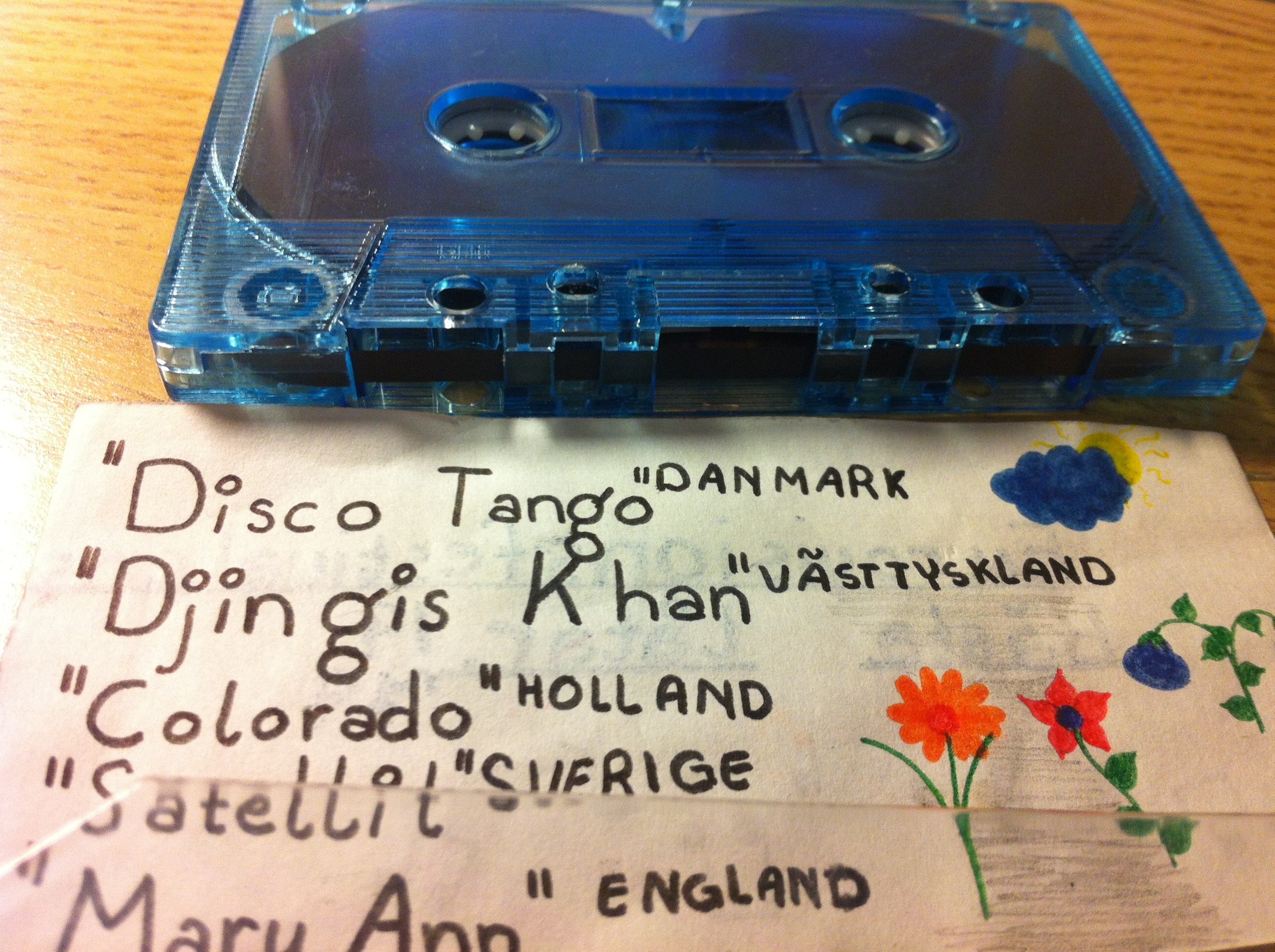 Kassettbandet avslöjar mina favoritlåtar i ESC 1979. Musiken spelade jag in med en bandare som tog upp ljudet direkt från tv:n.