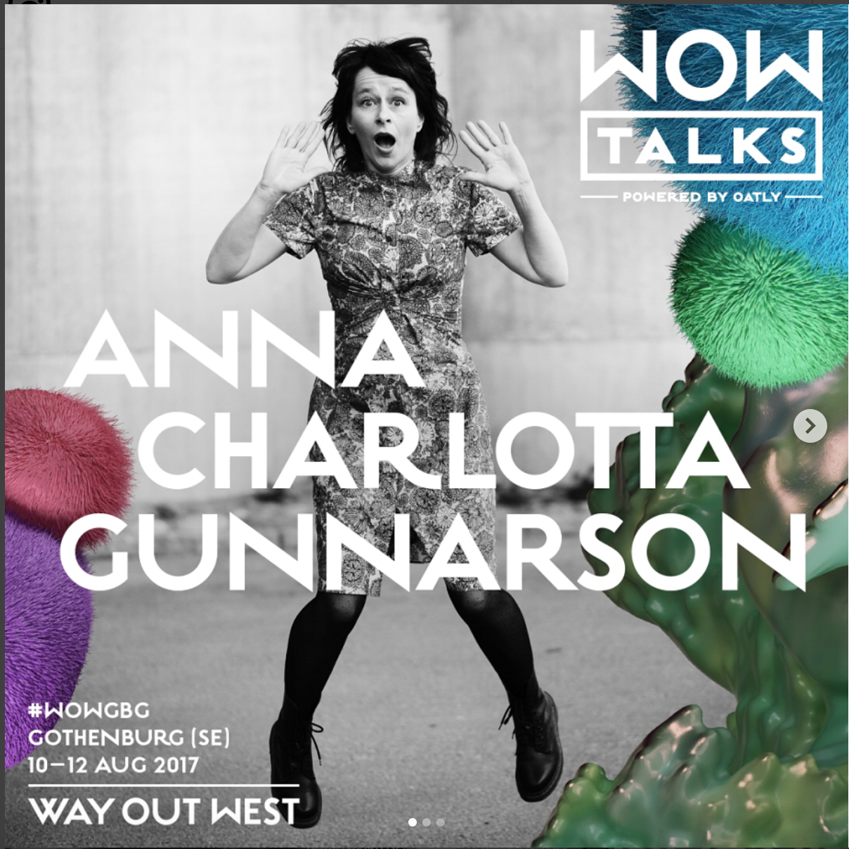 Fint att få vara affischnamn på Way Out West . Reklam för prat om Pop och politik. 
