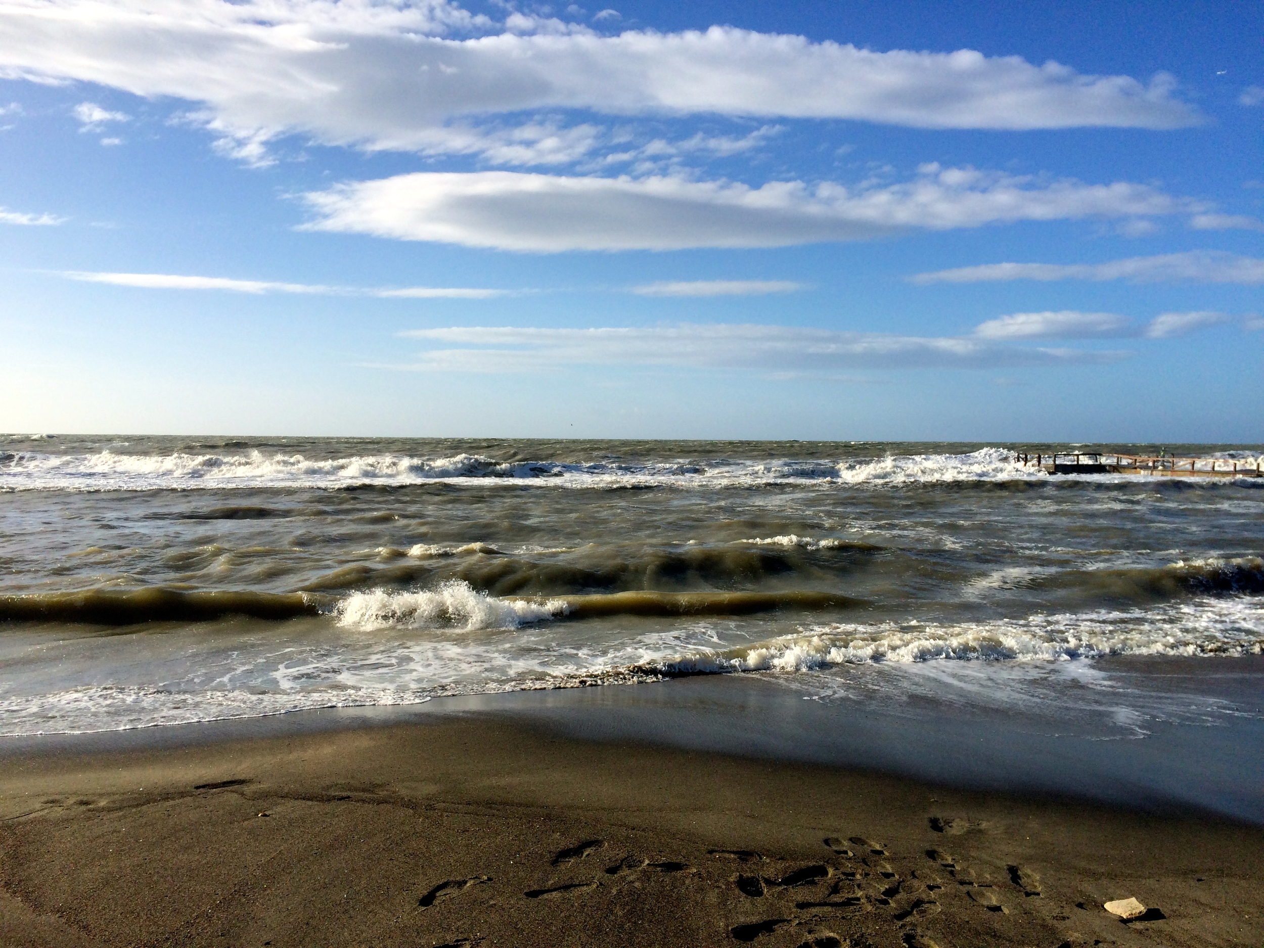 A photograph of the sea at Ostia, Italy.