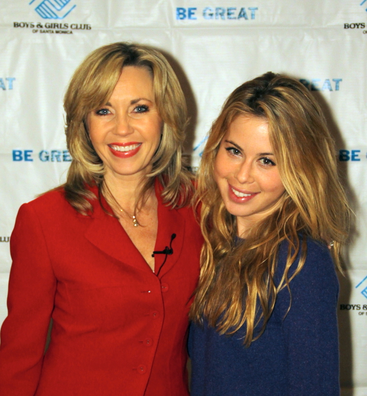  Emcee Deb Carson with Olympic Gold Medalist Tara Lipinski at Boys &amp; Girls Club of Santa Monica’s “Youth of the Year” Awards Banquet. 