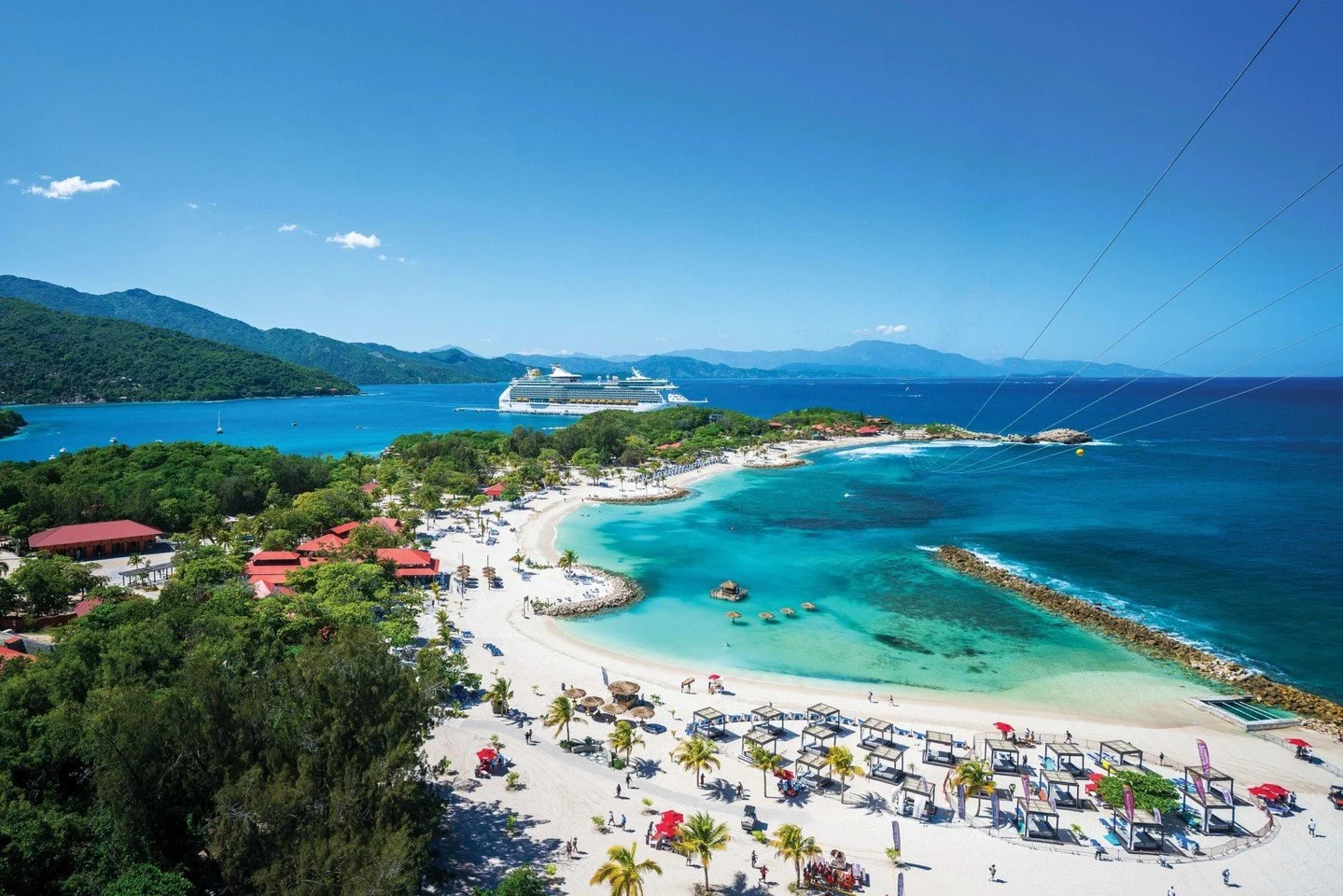 Let the tranquil waves and breathtaking mountains of Labadee take you on an unforgettable journey! ποΈπ Whether you're seeking relaxation or adventure, this Royal Caribbean private destination is truly paradise. β¨ #RoyalCaribbean #CaribbeanParadise