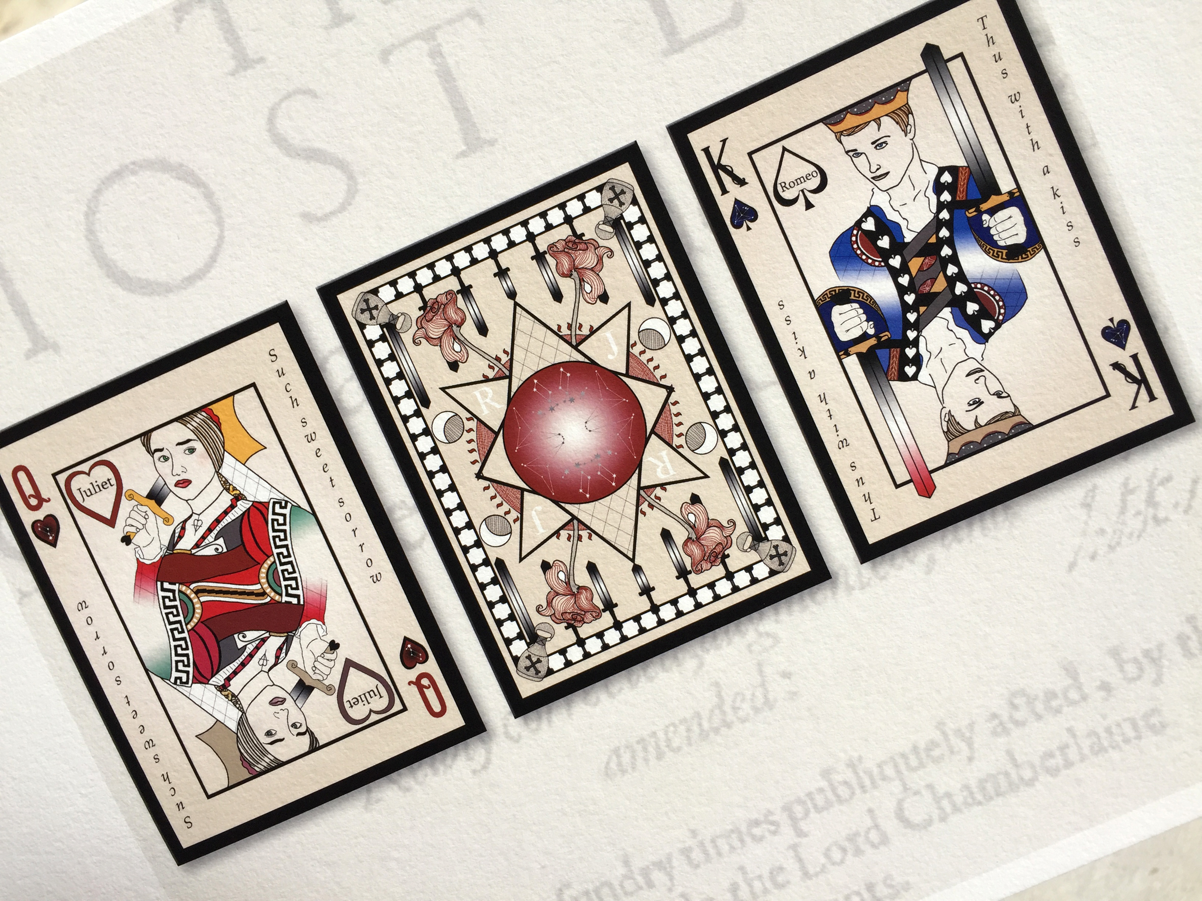 Print of "A Selection from Romeo and Juliet Playing Cards"