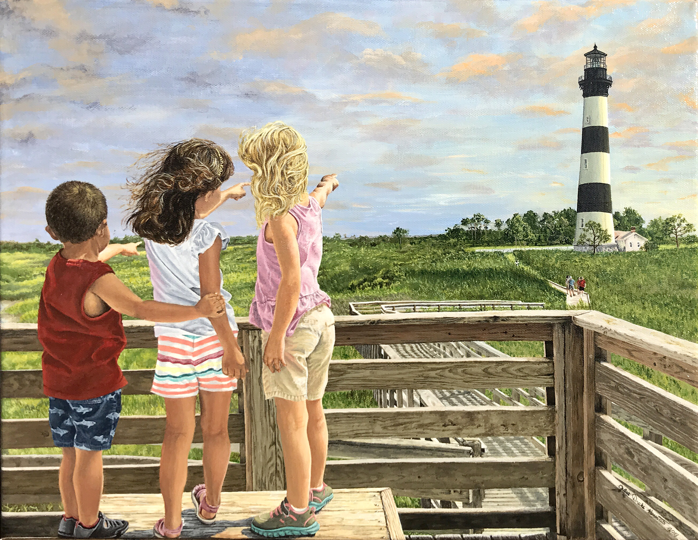 "Cousins at Bodie Island Lighthouse"