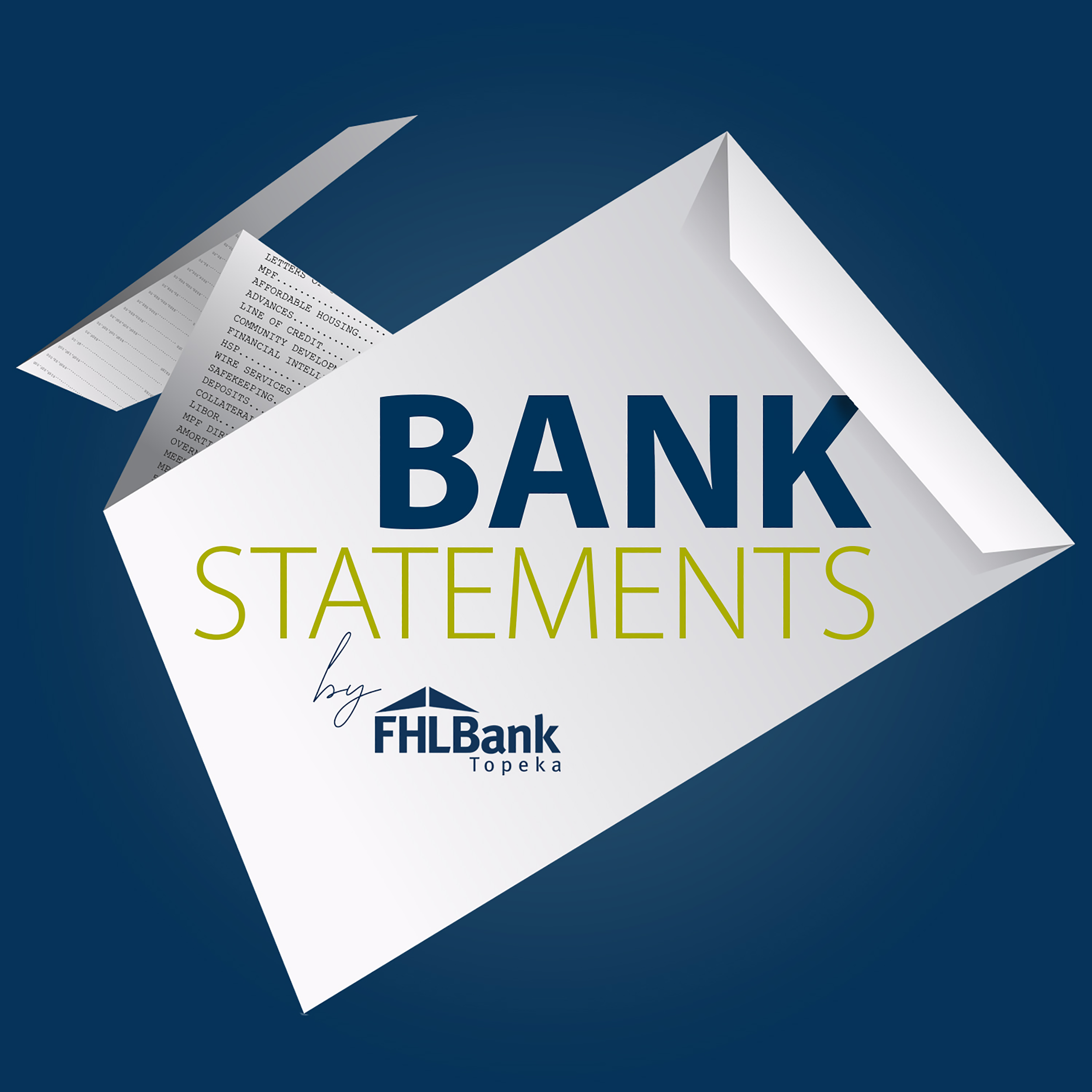 A document titled 'Statement of Banking' with the logo of FHLBank Topeka, viewed against a dark blue background.