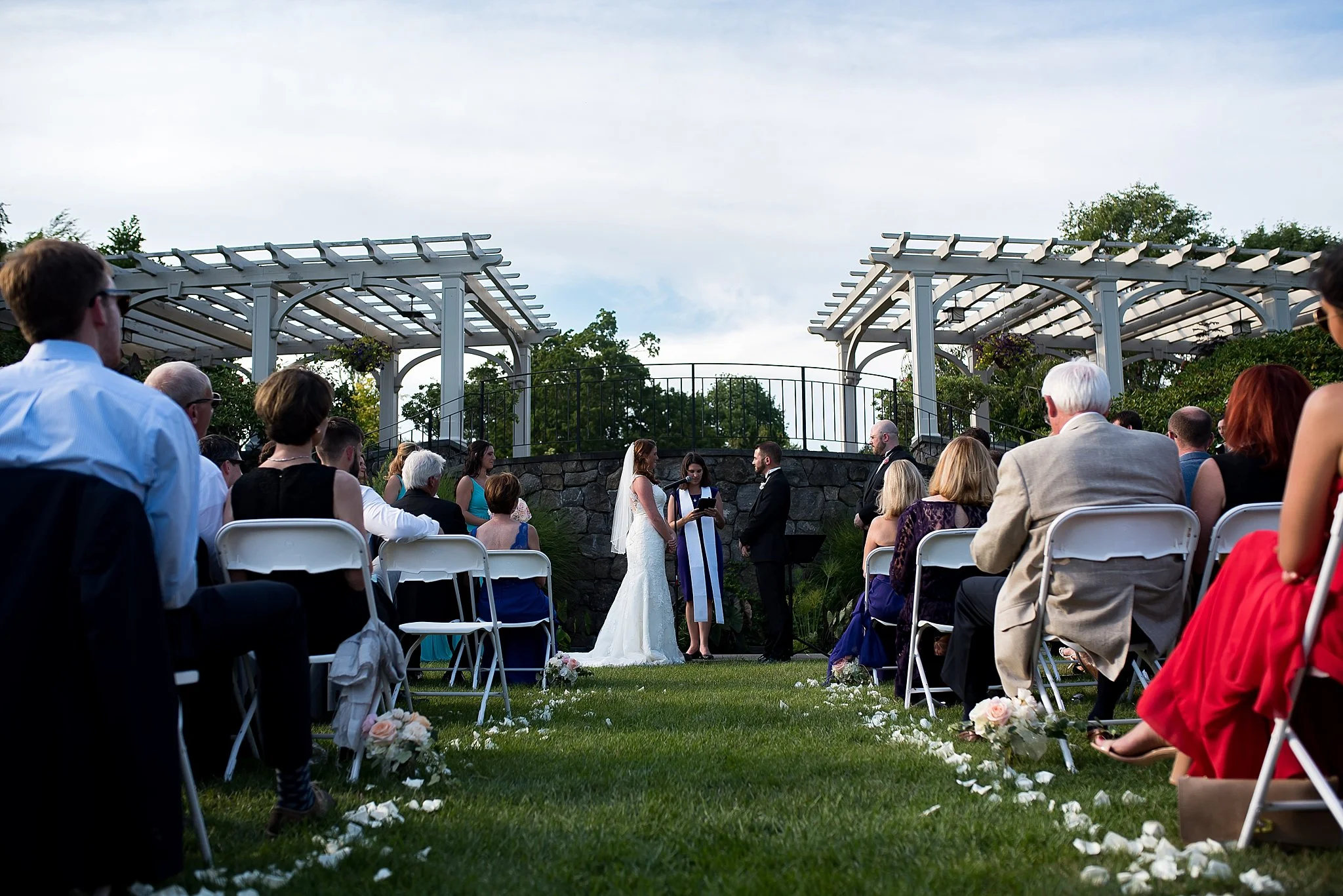 intimate outdoor ceremony at tower hill botanic garden