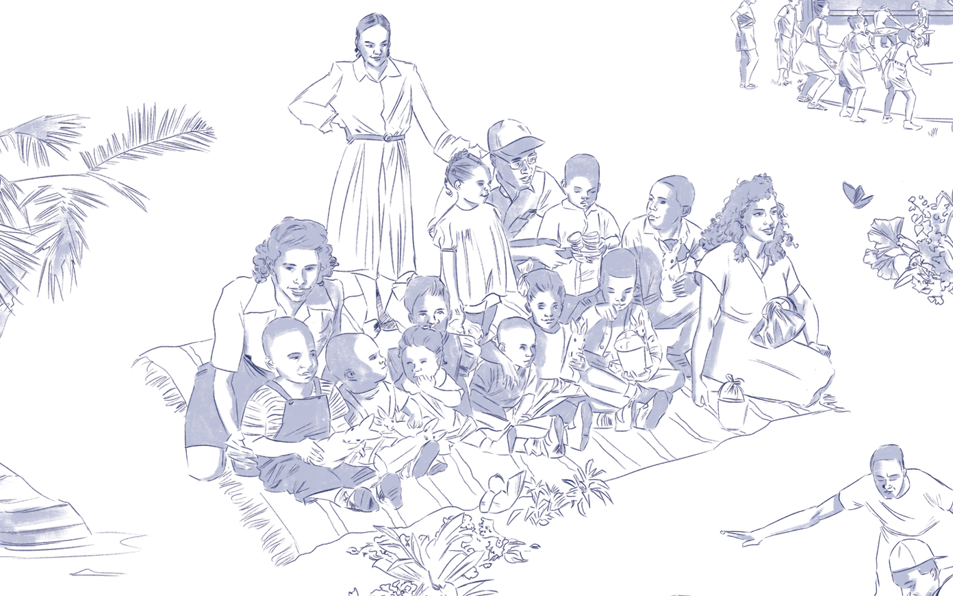 'Restoration Toile' - Easter Picnic (Detail), 2019