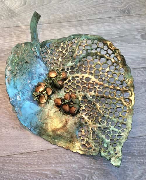 Cycle of Life Gilded Leaf Sculpture